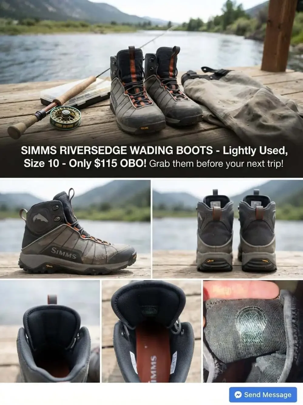 Simms Flyweight Wading Boots - Steel Grey